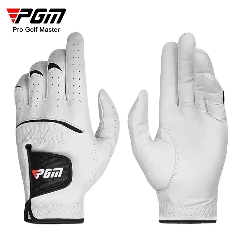 Golf Equipment Cheap - PGM 男性ゴルフグローブ子供用ホワイトケープ本革スポーツハンドグローブ着用通気性滑り止めシングル左右利き用 ST025