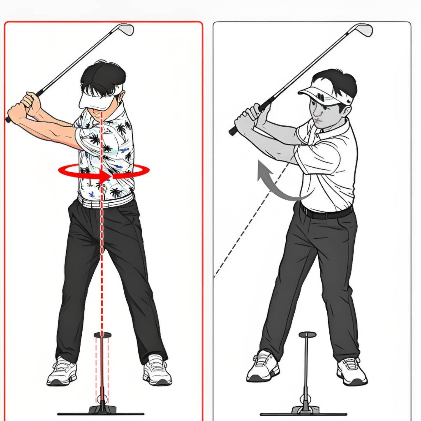 Golf Equipment Guide - ゴルフスイングトレーニング補助具 ベース付きフロアスタンド式ヘッドポジショングイド ゴルフアライメントスティックホルダー グラスファイバー製ポータブル器具