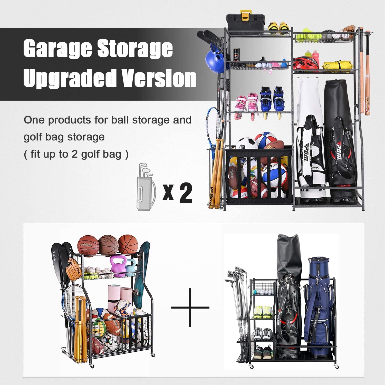 ガレージスポーツ用品収納スタンド、ゴルフバッグオーガナイザー - Golf Equipment Organizer For Garage のレビューと価格
