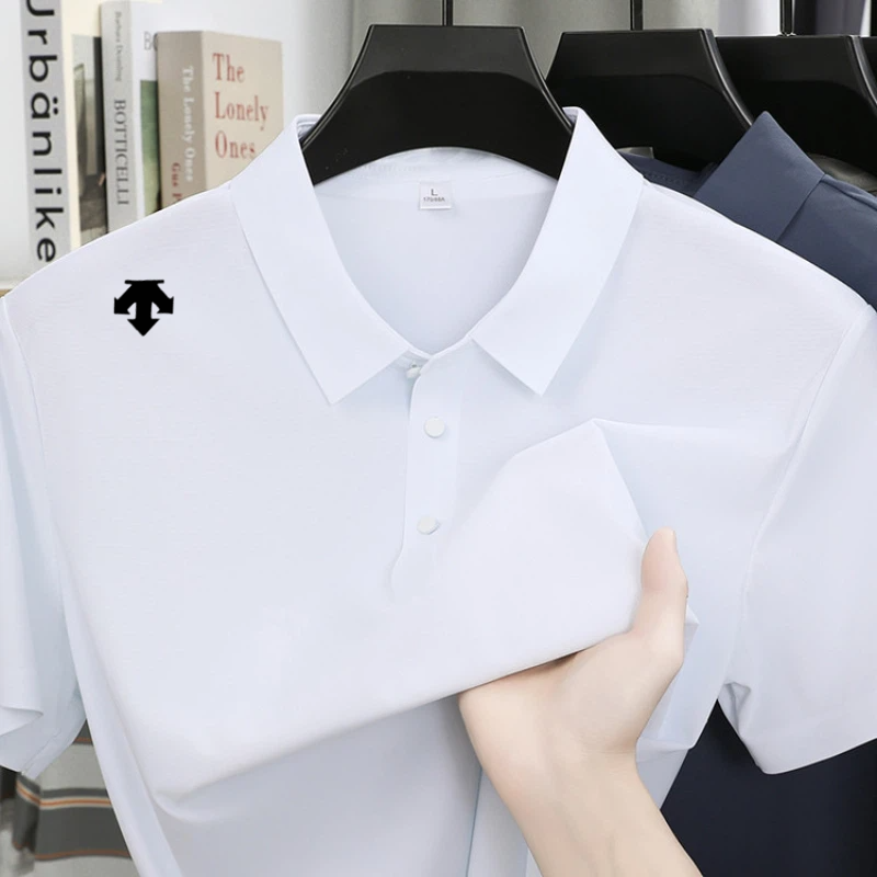 男性高級刺繍ポロシャツ夏ソフト通気性半袖トップスファッション - Golf Equipment Cheap のレビューと価格