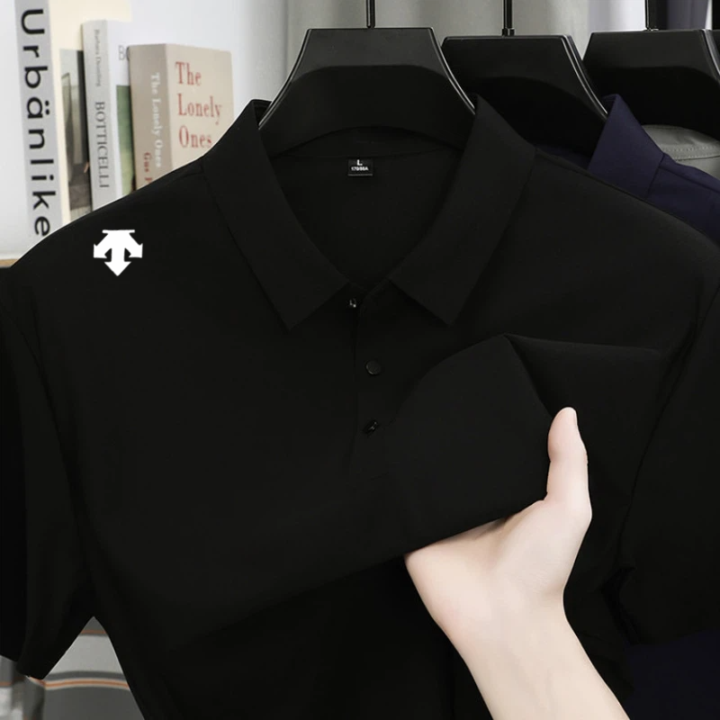 男性高級刺繍ポロシャツ夏ソフト通気性半袖トップスファッション - Golf Equipment Cheap のレビューと価格