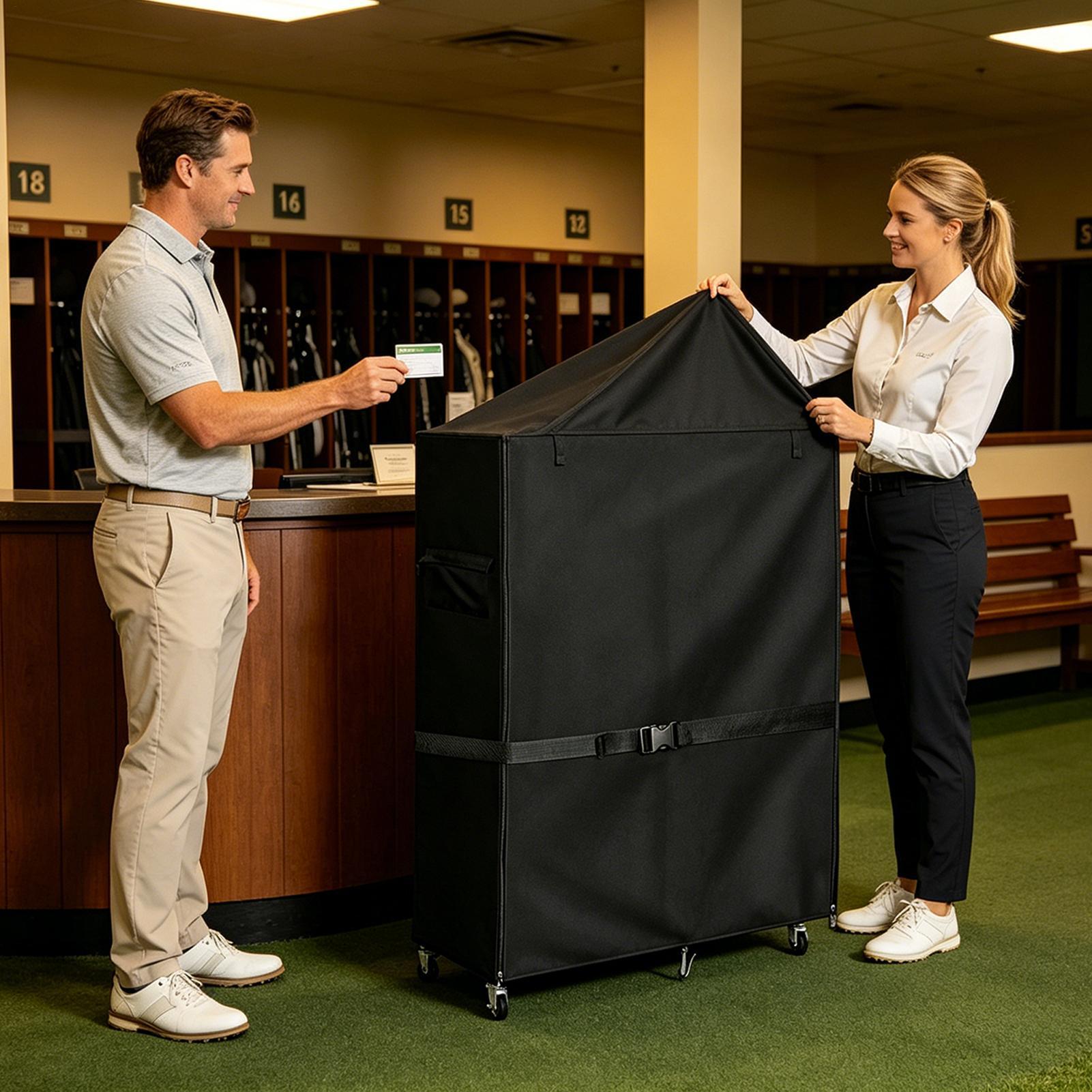 ゴルフバッグスタンドカバーオックスフォード防塵防水ガレージオ - Golf Equipment Organizer For Garage のレビューと価格