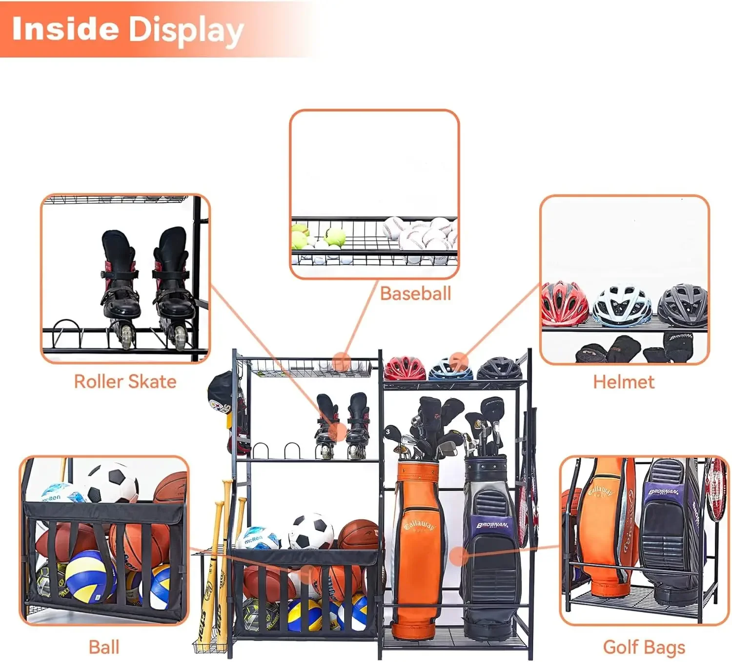 ガレージスポーツ用品オーガナイザー ゴルフバッグスタンド ボ - Golf Equipment Organizer For Garage のレビューと価格