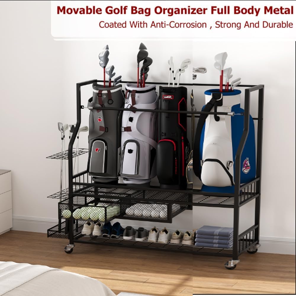 ゴルフバッグ収納ガレージオーガナイザーラック（引き出し付き） - Golf Equipment Organizer For Garage のレビューと価格