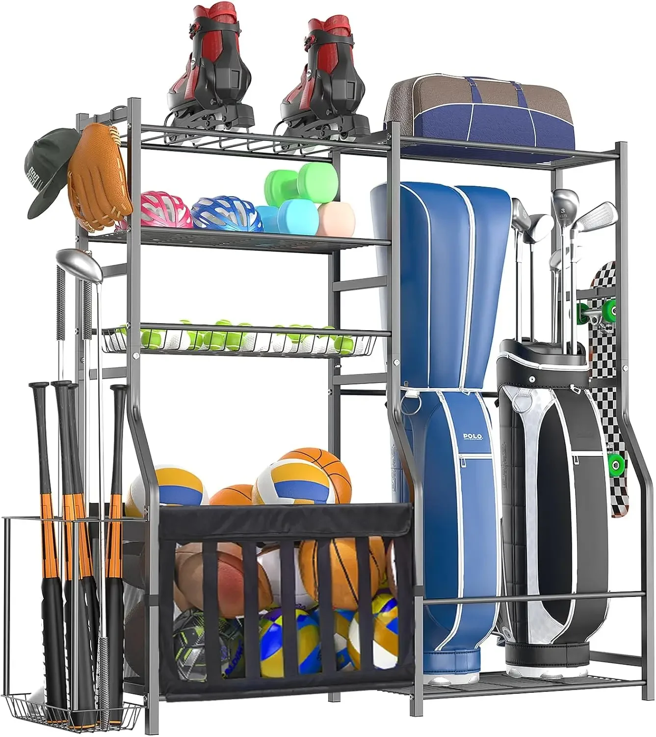 頑丈なガレージスポーツ用品オーガナイザー、オールインワンゴル - Golf Equipment Organizer For Garage のレビューと価格